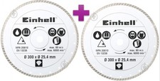 2x Einhell Diamanttrennscheibe 300 x 25.4 mm Turbo Fliesen, Klinker und Naturst.