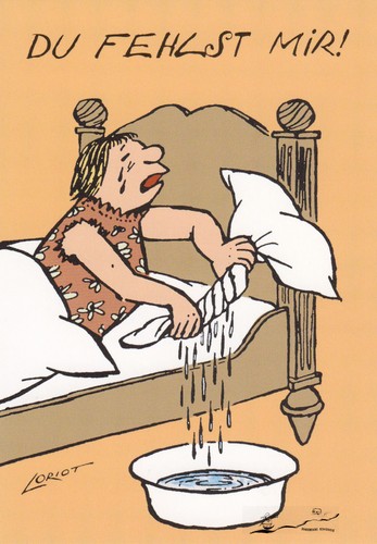 Postkarte loriot du fehlst - du,