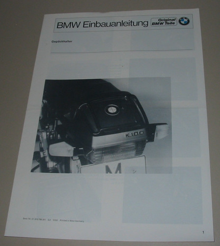 Einbauanleitung bmw 100 - k,