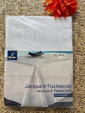 Jaquard Tischdecke weiß von