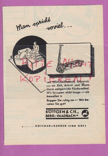 Berg gladbach werbung 1936 - werbung,