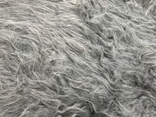 Webpelz Synthetik Pelz grau Langhaar Fell Kunstfell 0,85x0,50m Flokati