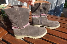 Leone Stiefel Boots, echtes Wildleder, Hippie, Ethno, braun, pink, Gr. 38 - neu!