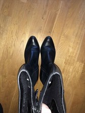 Weitschaftstiefel Reiterstiefel Stiefel 37 38 Schwarz Echtleder Leder Weitschaft