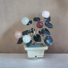 Baum mit Edelsteine Glücksbäumchen Deko Edelsteinbaum Strauch Edelsteinblume 