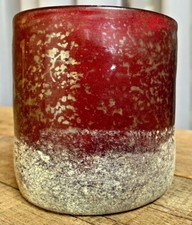 Vase, Glas mit Sand, Deko, rot, gold, Höhe 10 cm, D 10 cm 