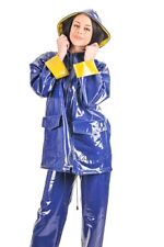 Regenjacke Regenanzug Raincoat  Regenhose Impermeable 100%PVC S-4XL blau gelb