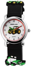 Excellanc Kinder Uhr Armbanduhr Lernuhr Quarzuhr Silikon Trecker Traktor Grün
