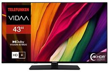 Telefunken 43 Zoll Fernseher VIDAA Smart TV 4K UHD HDR Dolby Vision Dolby Atmos