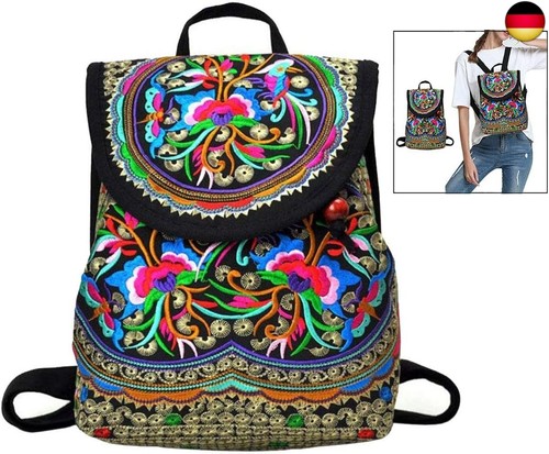 Damen vintage blumen rucksack - vintage,