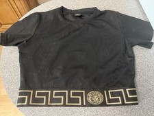 Crop Top Damen Schwarz Gold