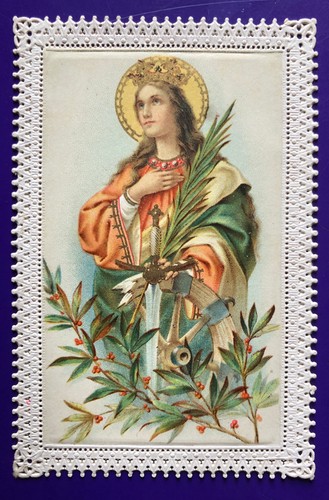 Spitzenbild heilige katharina - spitzenbild,