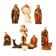 11 teiliges Set Krippenfiguren Weihnachten Krippe bis 8,5cm Maria Josef Jesus