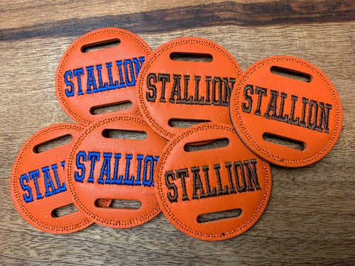 Orange leder hengst - cm,