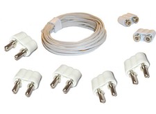5 Stecker, 2 Kupplungen 2,5m Kabel Set für Puppenhausbeleuchtung Kahlert
