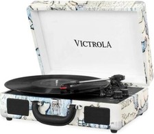 Victrola Vintage Plattenspieler mit Bluetooth integrierten Stereo Lautsprechern Kartendruck