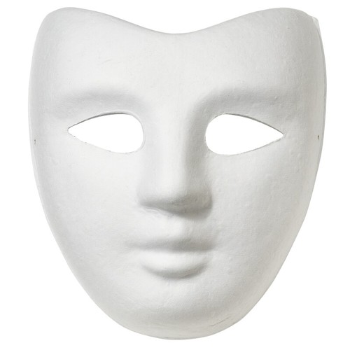 Maske pappmaché weiß - weiß, diy