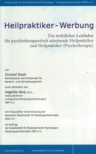 Stock, Heilpraktiker Werbung, rechtl. Leitfaden f Psychotherapie Arbeit, 2007