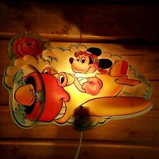 ? Mickey Mouse Wandlampe - Disney Micky Maus Lampe Flugzeug 1980 Kinderzimmer