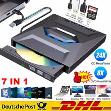 7 in 1 USB 3.0 Externes CD/DVD Laufwerk Brenner Player mit Type C für Laptop PC