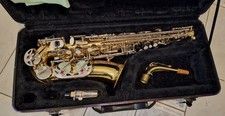 Altsaxophon GOLD STEWART ELLIS mit  S-Bogen, Mundstück und Koffer - TOP!