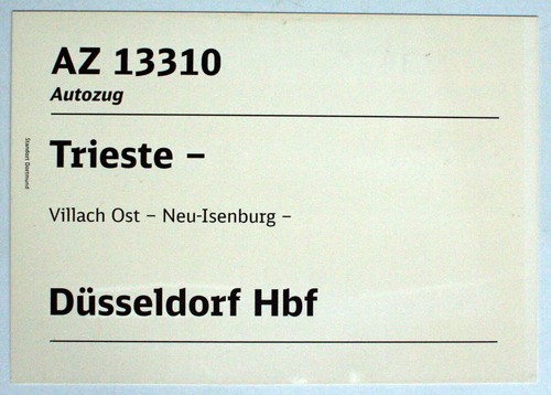 Zuglaufschild autozug az - ,