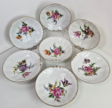 (K30) KPM Berlin Hutschenreuther Dresden Blüten 7 Muschel Schalen Goldrand 1900