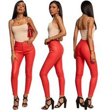 Skinny Röhre Kunstlederhose