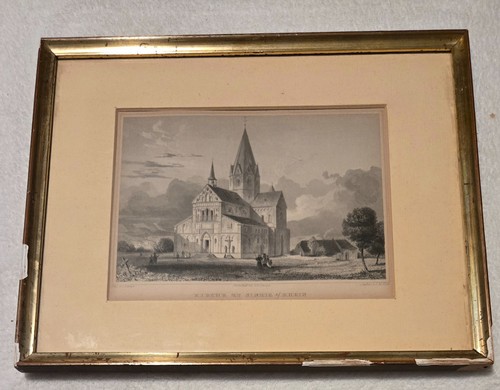 Original stahlstich kirche - original,