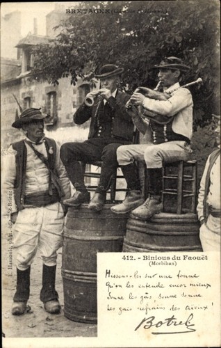 Bretagne musiker in - ak,