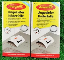 2x 3 Aeroxon Ungeziefer Köderfalle -fängt Silberfischchen Leimfalle Versand 0€