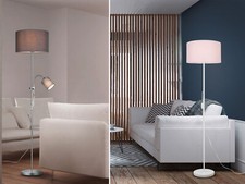 Designklassiker minimalistische Büro Stehlampen im Bauhausstil mit Stoffschirm