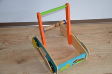 Lauflernwagen + Hund & Katze + Kinder + Baby + Holz + Spielzeug + Ringe + Griff