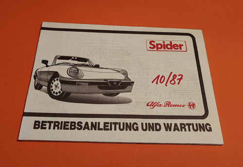 Alfa spider betriebsanleitung - spider,