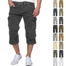 Indicode Herren Cargoshorts Nicolas Check-3/4 Shorts Bermuda Dreiviertel Hose