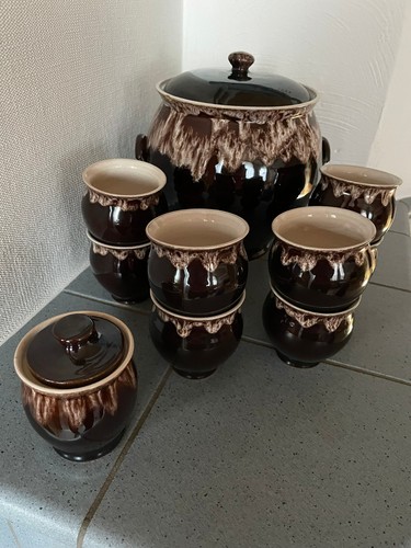 Keramik bowle mit bechern - bowle, 8