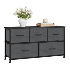 WOLTU Kommode mit 5 Stoff Schubladen Kommodenschrank Sideboard für Wohnzimmer