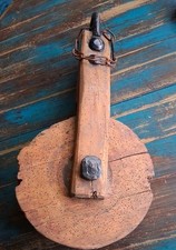 Antiker Flaschenzug mit Kette Holzrolle Umlenkrolle Loft  Landhaus  alt vintage 