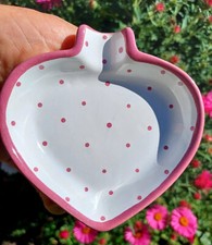 kleiner  Herz - Ascher / Aschenbecher    " Gmundner Keramik -Tupferl Rosa "