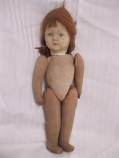 Antike Stoff Puppe, Mädchenpuppe 3 Zöpfe