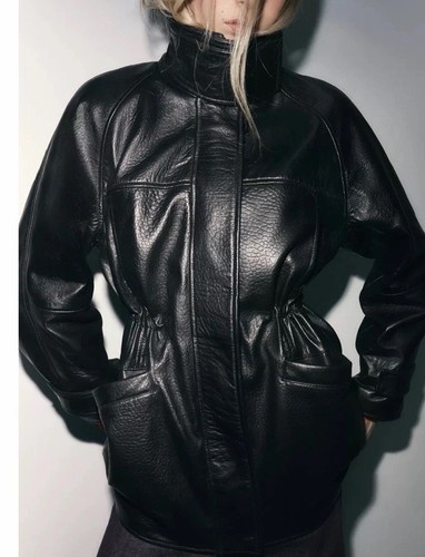 Zara lederjacke leder parka - lederjacke,