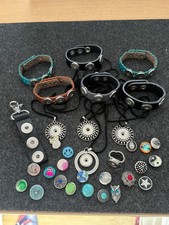 Click button leder armband - button,