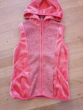 moorhead Mädchen Weste Strickfleece orange mit Kapuze Gr. 140
