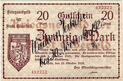 Banknote gutschein unc mark - unc, 20