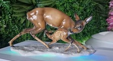 Rosenthal Figur Reh mit Kitz Entwurf A. Röhring Figurgruppe  Paar Tier Hirsch