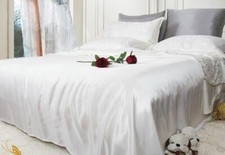 100% Seide Bettwäsche 2-tlg 80X80 Kissenbezug + 135X200 Bettbezug 16mm Weiß