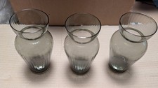3 x Hyazinthenglas grau rauchgrau grau-transparent geriffelte Hyazinthenvasen