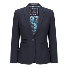 Damen Tweed Blazer Marineblau