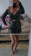 Damen Glitzer Overall Gr. S/M Party Silvester