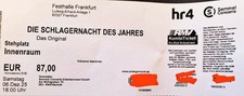 2 x Stehplatz Tickets DIE SCHLAGERNACHT DES JAHRES 2025 in Frankfurt 6.12.2025